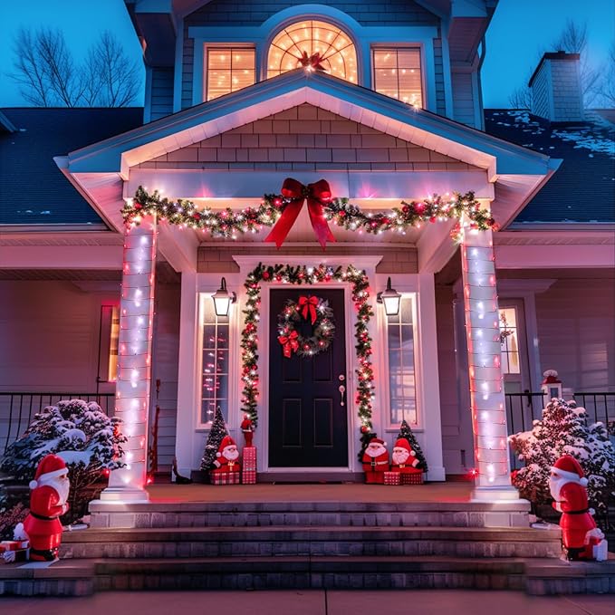 JMEXSUSS 132ft Red and White Christmas Lights Outdoor - Image 3