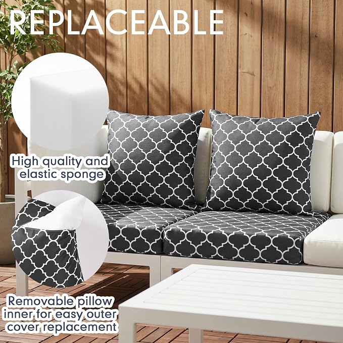 Hoteam 4 Set Outdoor Chair Patio Cushions 20 x 20 Inch Deep Seat Waterproof - Image 6