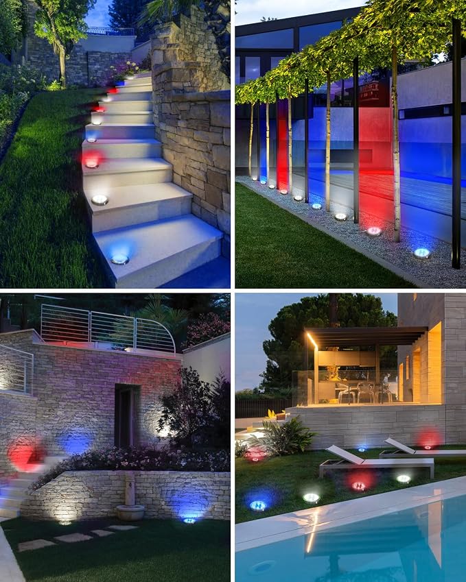 btfarm 24 Pack Solar Lights Outdoor, 8 LED Solar Ground Lights IP65 Waterproof - Image 5