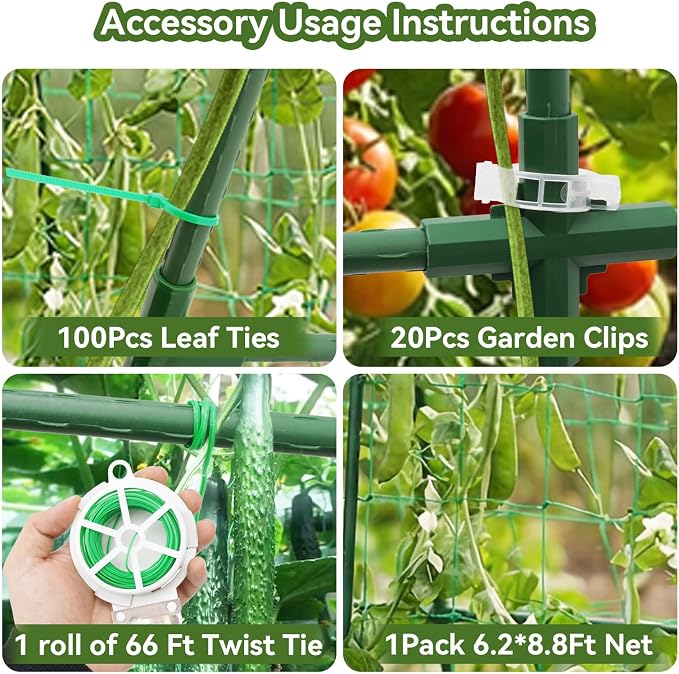 Cucumber Trellis for Raised Bed, U-Shape Garden Trellis for Climbing Plants - Image 7