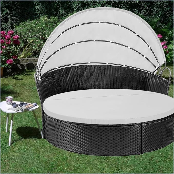Outdoor Weatherproof Sunproof Waterproof Round Bed Cover, - Image 5