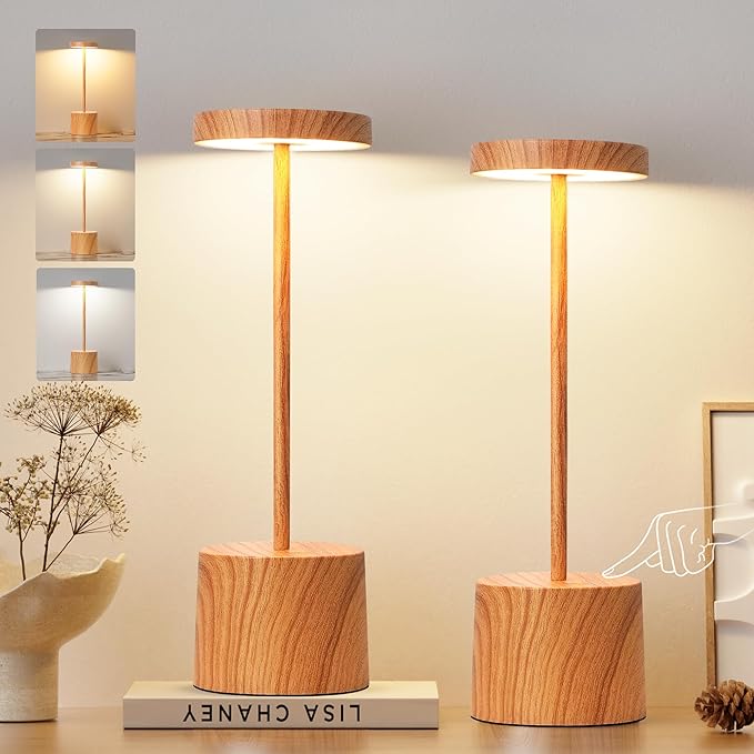 Kakanuo Wooden Rechargeable Cordless Lamp - Image 8