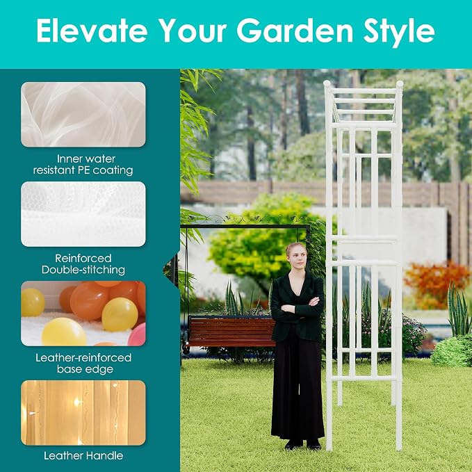 Flat Top Garden Arch Trellis 11FT x 9FT, Extra Large Garden Trellis - Image 8