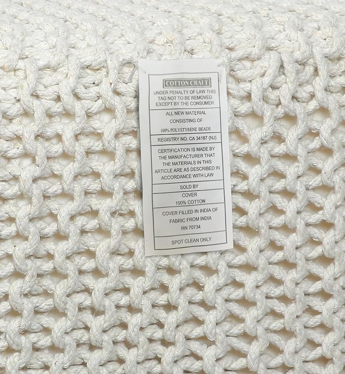 COTTON CRAFT Braided Cube Pouf - Image 6