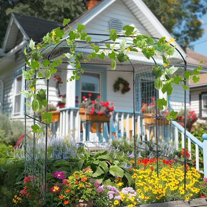 Garden Arch Trellis for Climbing Plants Outdoor, Cucumber Trellis for Raised Bed - Image 6