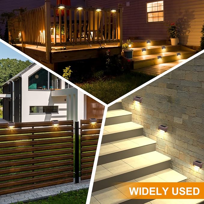 Geelin 32 Pcs Solar Deck Lights Outdoor, Waterproof LED Solar Step Fence Lights - Image 7