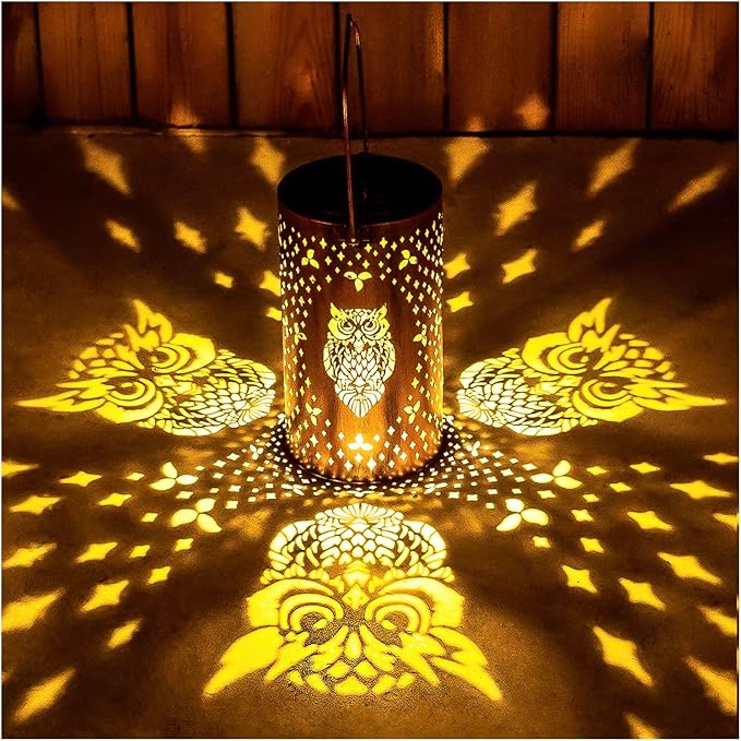Owl Solar Lanterns Outdoor Waterproof Hanging Solar Lights Owl Gifts by EZTZEN