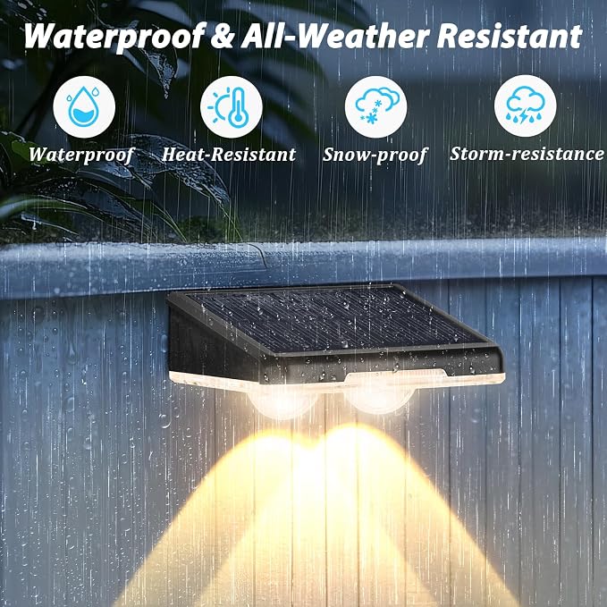 Solar Fence Lights 12-Pack, Waterproof Solar Powered Outdoor Deck Light - Image 6