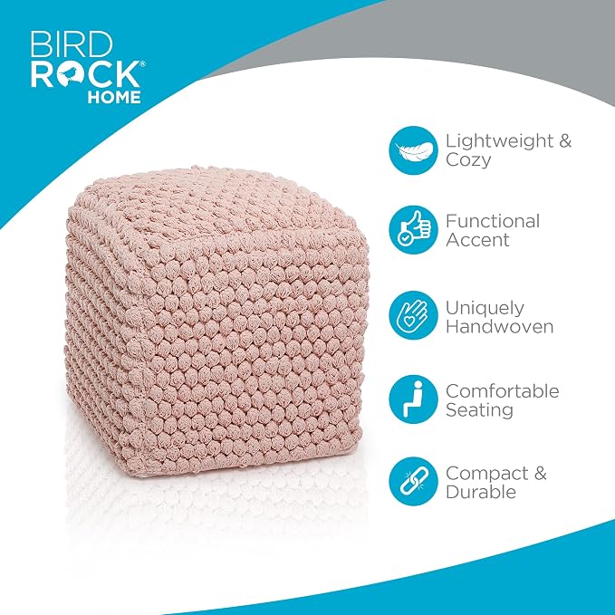 BIRDROCK HOME Buds Pouf Foot Stool Ottoman - Image 4
