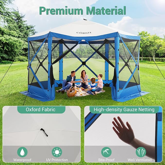 COBIZI 12x12 FT Pop Up Canopy Shelter Tent, Large Gazebos On Clearance - Image 4