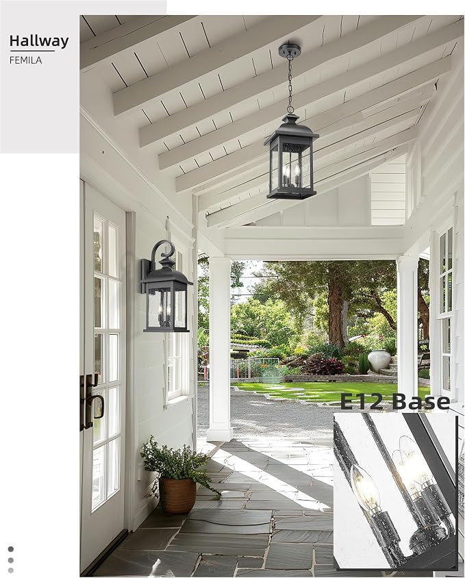FEMILA 26" Outdoor Wall Light, Large Exterior Wall Light Fixtures, 3 Light - Image 6