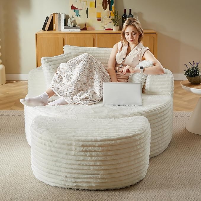 74.6" Oversized Round Chaise Lounge Chair - Image 8