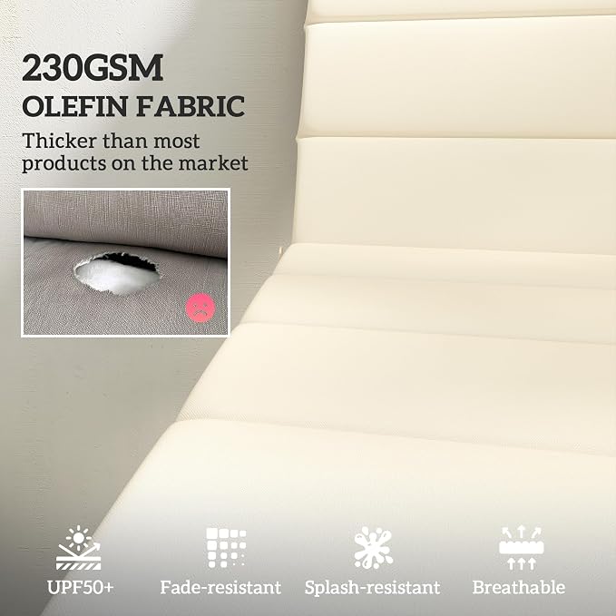 Outsunny Outdoor Lounge Chair Cushion Set of 2, Foldable Patio Chaise Lounge - Image 4