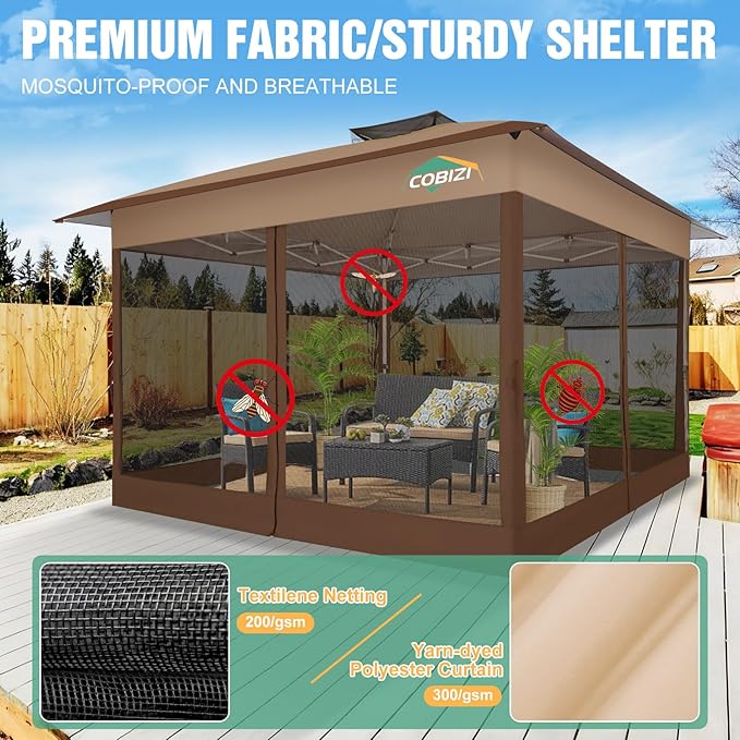 COBIZI Gazebo 13x13 Pop Up Canopy, Gazebos on Clearance - Image 2