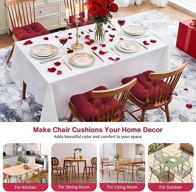 BETU Chair Cushions for Dining Chairs Set of 4, 3.5" Thick Kitchen Table Chair - Image 3