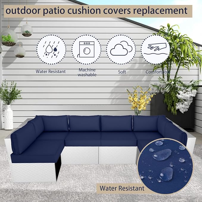 Outdoor Cushion Covers for Patio Furniture, Patio Cushion Covers Replacement - Image 5