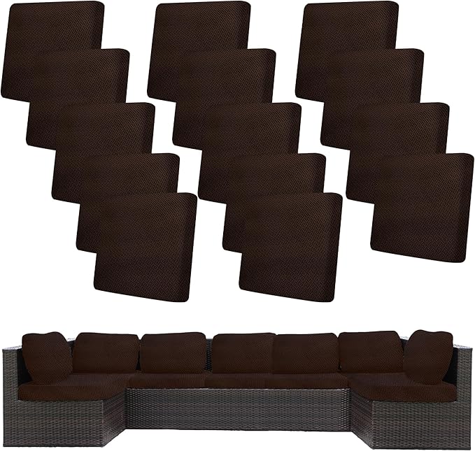 14Pcs Stretch Patio Cushion Covers, Outdoor Couch Covers Replacement, Outdoor by BIETYONE