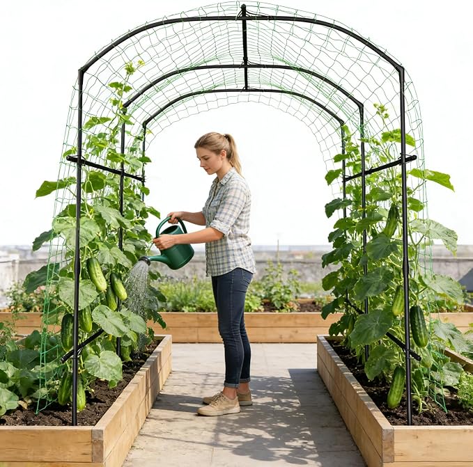 SUNYRISY Garden Arch Trellis for Climbing Plants Outdoor Gardening - Image 2