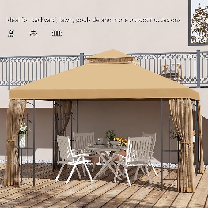 Outsunny 10' x 12' Patio Gazebo - Image 6
