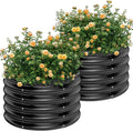 AHEONLAR 2 Pack 2x2x1.5ft Round Galvanized Raised Garden Bed Outdoor Metal by AHEONLAR