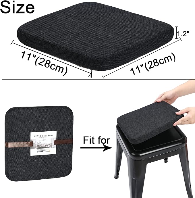 BUYUE Friendly Woven Fabric Magnetic Bar Stool Cushion 1 Piece, Enhanced - Image 4