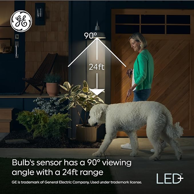 GE LED+ Motion LED Light Bulbs, PAR38 Outdoor Security Floodlights, Warm White - Image 3