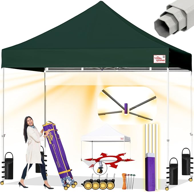 Tradesparker 10x10 Pop Up Canopy Tent, Commercial Movable Canopy by CommercialPopupCanopyRevolutionaryLightcurtainiSystem