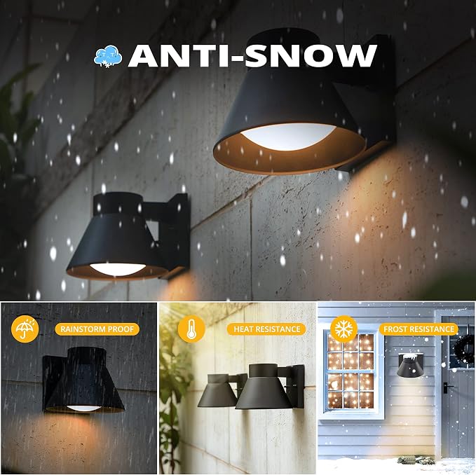 UME 2 Pack LED Outdoor Wall Light Fixtures, Exterior Waterproof Wall Lantern - Image 3