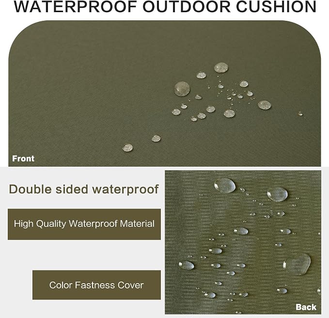 Outdoor Bench Cushion 4 inches Memory Foam Waterproof Patio Furniture Bench - Image 3