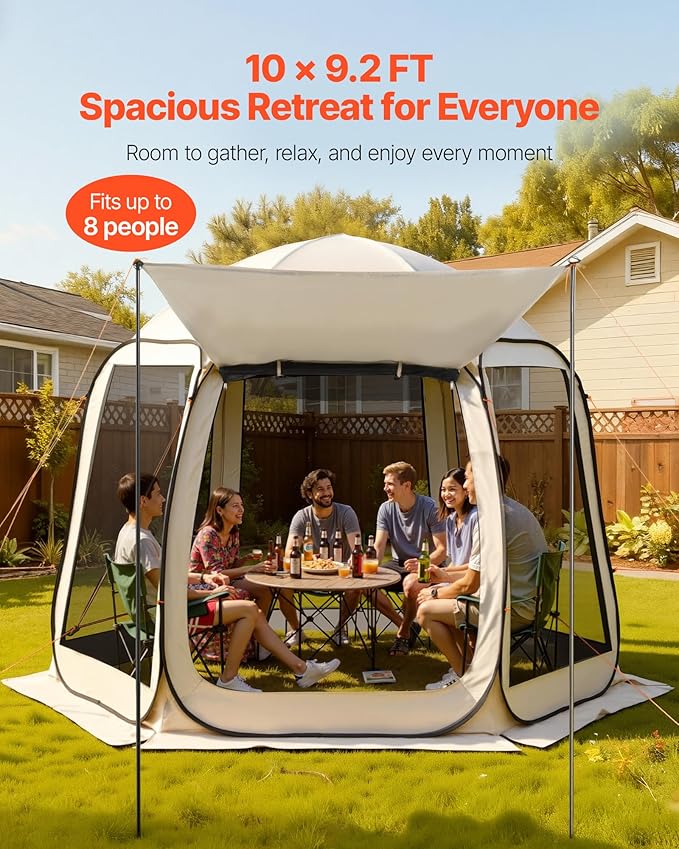 VEVOR 10 x 9.2' Pop-Up Screen House Tent - Image 3