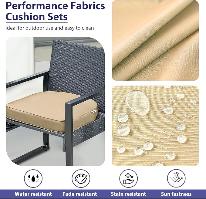 Outdoor Chair Cushions Set of 4 -Waterproof Outdoor Seat Cushions - Image 3