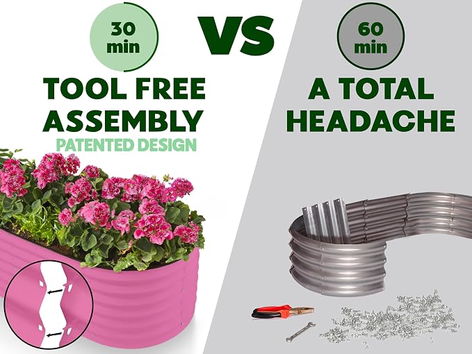 9-in-1 Galvanized Steel Raised Garden Bed // 8×2×1.5 ft Modular Planter - Image 6
