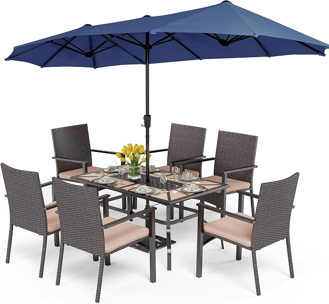 PHI VILLA 7 Pieces Outdoor Dining Set - Image 8