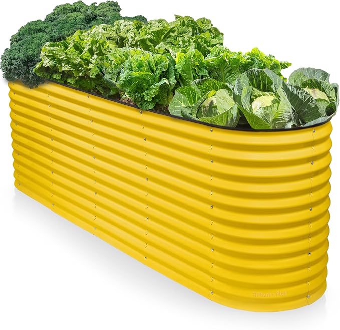 9-in-1 Galvanized Raised Garden Beds Outdoor // 8×2×2.5 ft Modular Planter by PlantPlot
