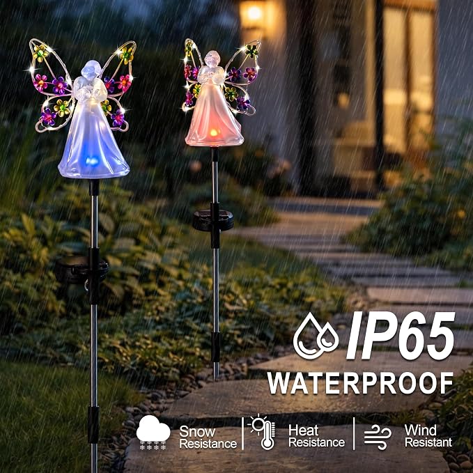 Angel Solar Lights for Cemetery Memorial Gift Grave Decorations Solar Angel - Image 3
