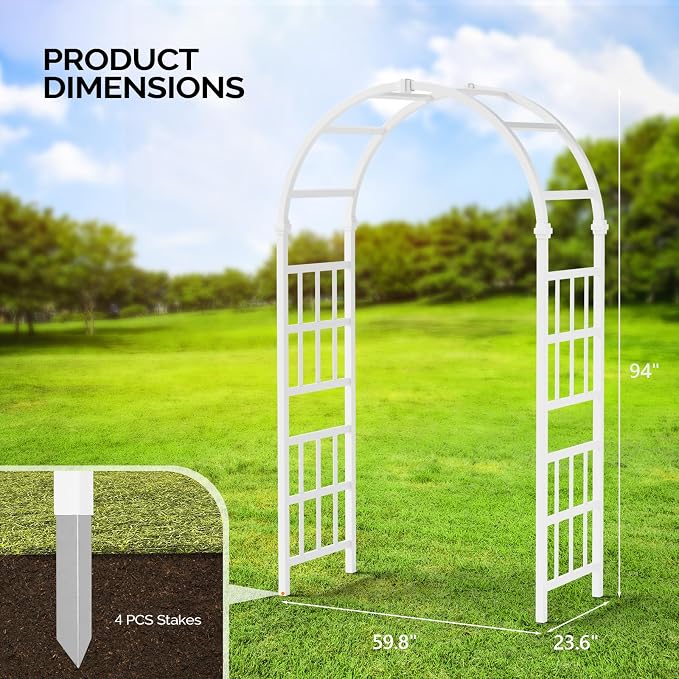 Outvita PVC Garden Arbor, Arch Trellis - Image 3