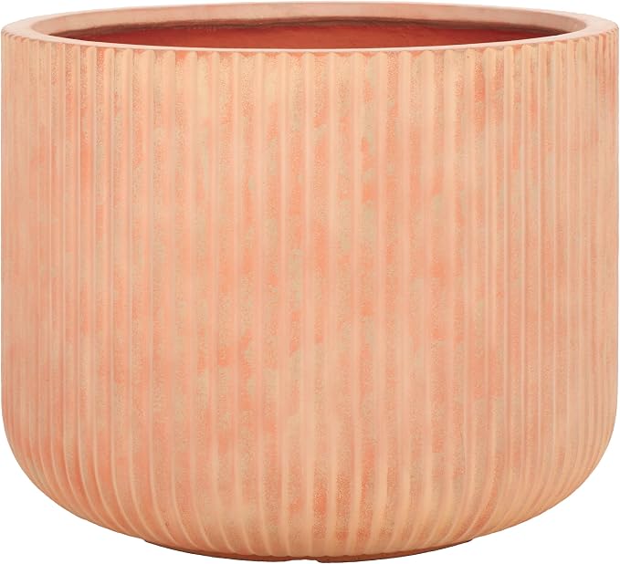 SAFAVIEH Outdoor Collection Lucca Terracotta Cement Ficonstone Planter Pot by SAFAVIEH