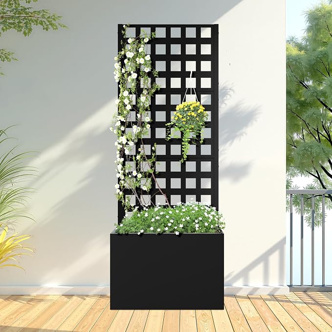 FENCY Metal Planter Box with Trellis, Planter Trellis by FENCY