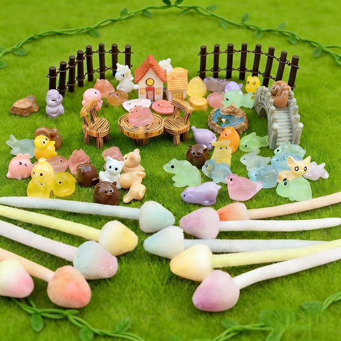 67-Piece Glittery Mushroom Fairy Garden Kit - Image 2