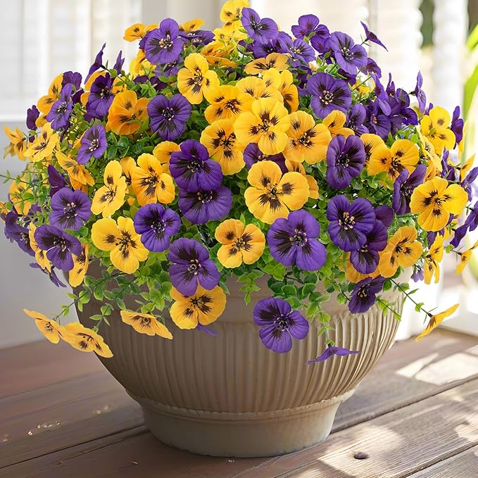 36 Pcs Artificial Fake Pansy Flowers by RowfadFlora