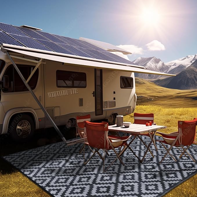 SAND MINE Waterproof Outdoor Rug 8x10 ft, Plastic Reversible Rug, Modern Area - Image 7