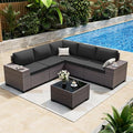 ALAULM 6 Pieces Patio Furniture Set, Oversized Seat/Armrest and High Back by ALAULM