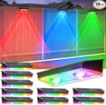 Solar Fence Lights Outdoor, 10 Pack Warm White/RGB Fence Solar Lights by Etetale