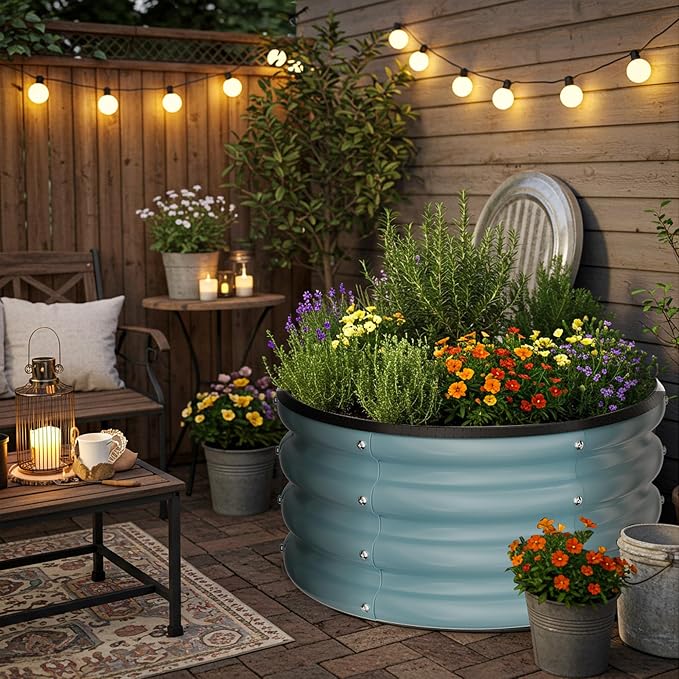 ZXZYHFTY Round Galvanized Raised Garden Bed kit, Round Large Metal Raised - Image 8