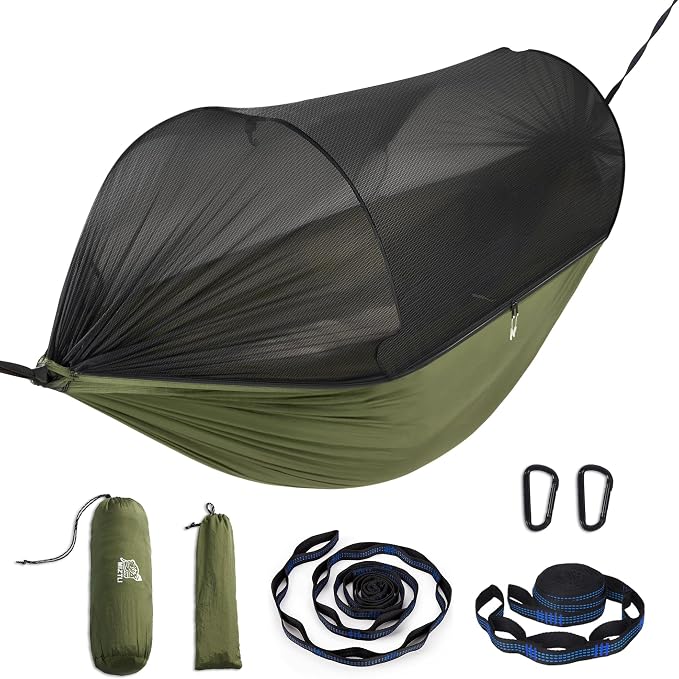 Miztli Camping Hammock -Portable Hammock w/Spacious Net & Tree Straps by MIZTLI