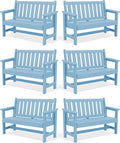 SERWALL Outdoor Bench, HDPE Outdoor Benches Weatherproof, 2-Person Garden Bench by SERWALL