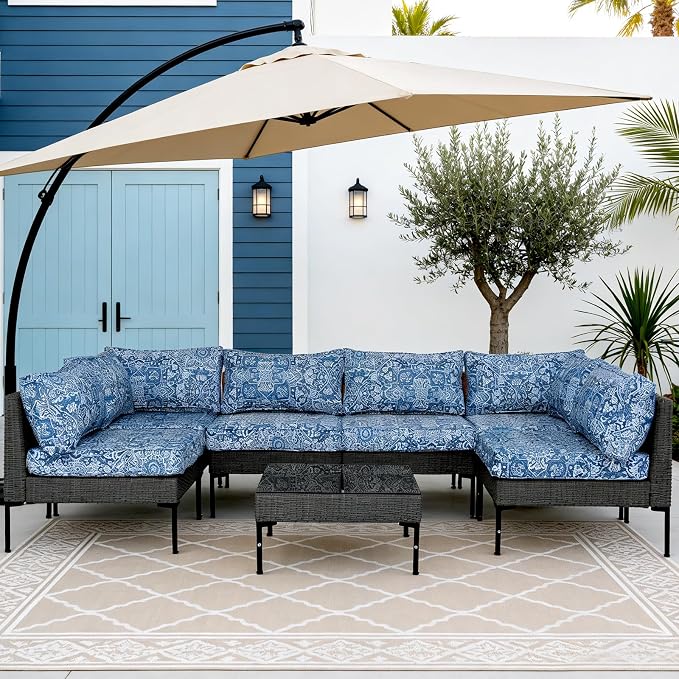 14Pcs Outdoor Cushion Covers Replacement Washable Waterproof UV w/Zipper - Image 7