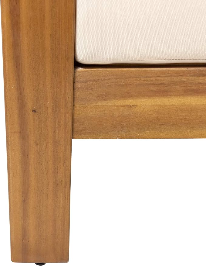 Christopher Knight Home Louver Club Chairs, Teak + Cream - Image 7