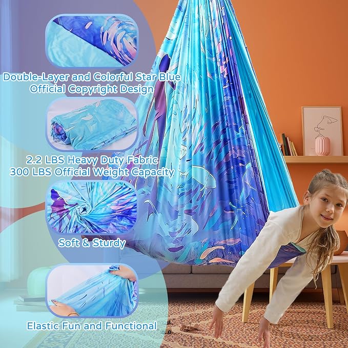Sensory Swing for Kids and Adults Indoor & Outdoor Double Layer Therapy Cuddle - Image 2