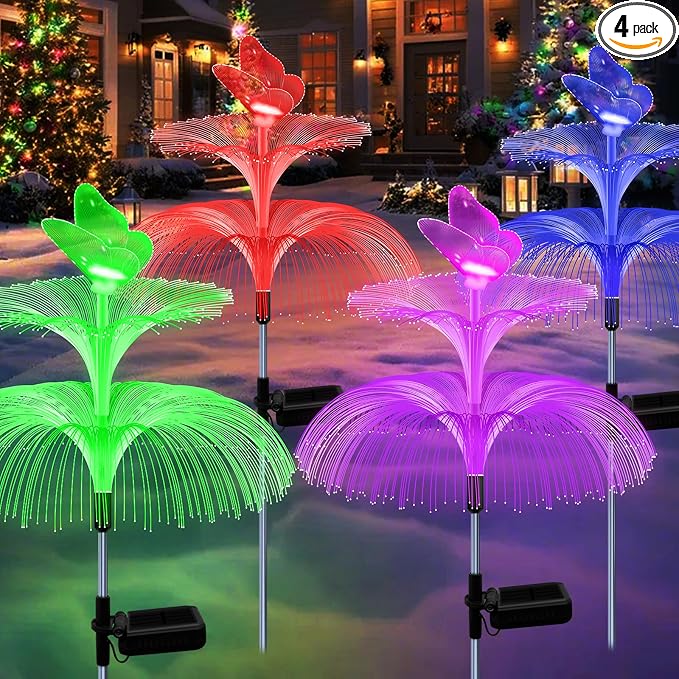 4 Pack Solar Garden Lights, Gardening Birthday Gifts by MRHEPHAESTUS